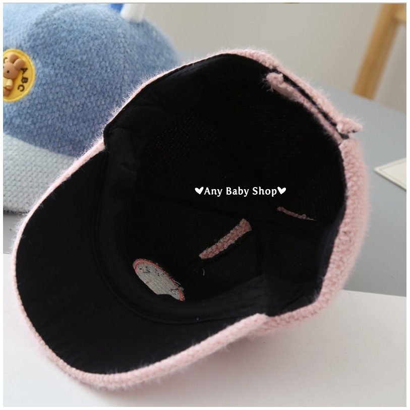 Nón mũ lưỡi trai trẻ em lông xù cực mịn tai thỏ cho bé trai và bé gái nhiều màu xinh yêu ❣❣