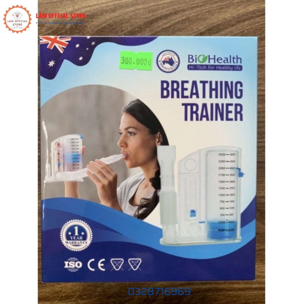 Dụng cụ tập thở, dụng cụ hỗ trợ thở BIOHEALTH VIS 01 phục hồi chức năng phổi của ÚC DCTVIS1