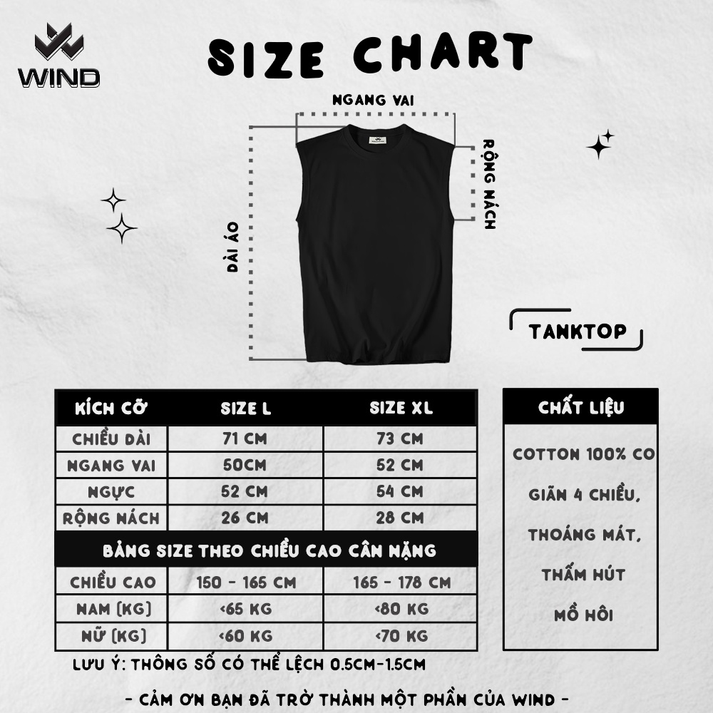 Áo thun ba lỗ form rộng WIND unisex sát nách Anime tanktop thời trang nam nữ oversize