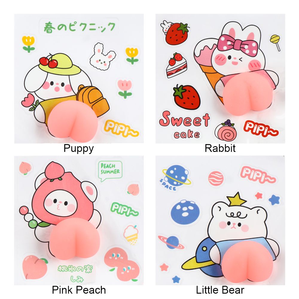 Miếng Dán Trang Trí Cửa Xe Hơi Hình Mông Hoạt Hình 3d Bằng Silicon Chống Va Chạm Chống Trầy Xước | BigBuy360 - bigbuy360.vn