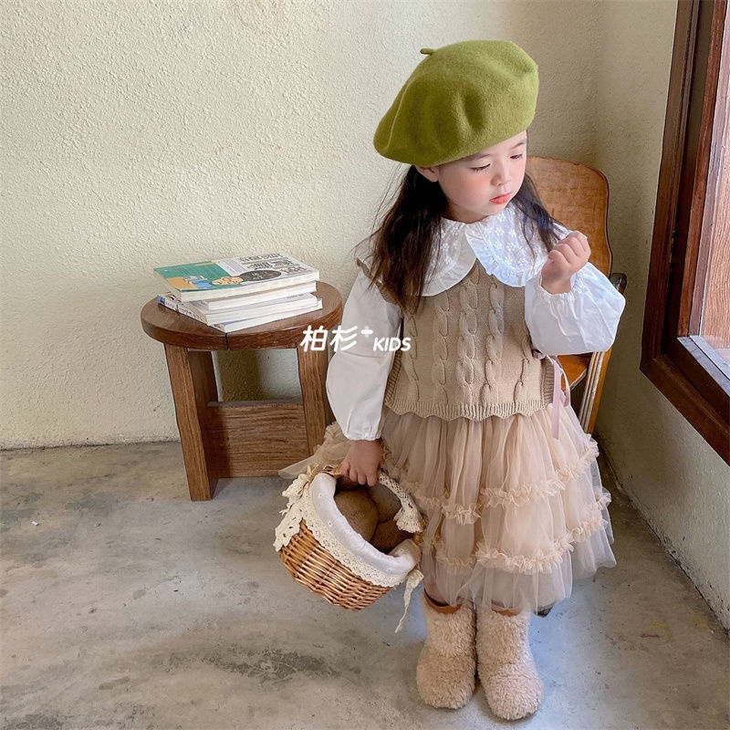 Áo Sweater Dệt Kim Sát Nách Màu Sắc Thời Trang Thu Đông 2022 Cho Bé Gái