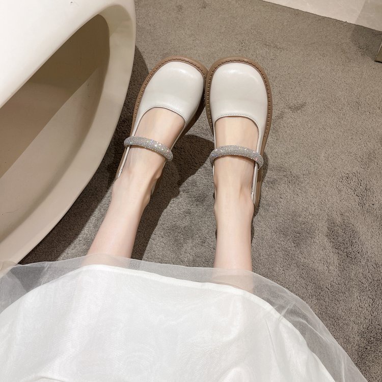 Giày búp bê quai ngang đính đá tiểu thư POCI 183