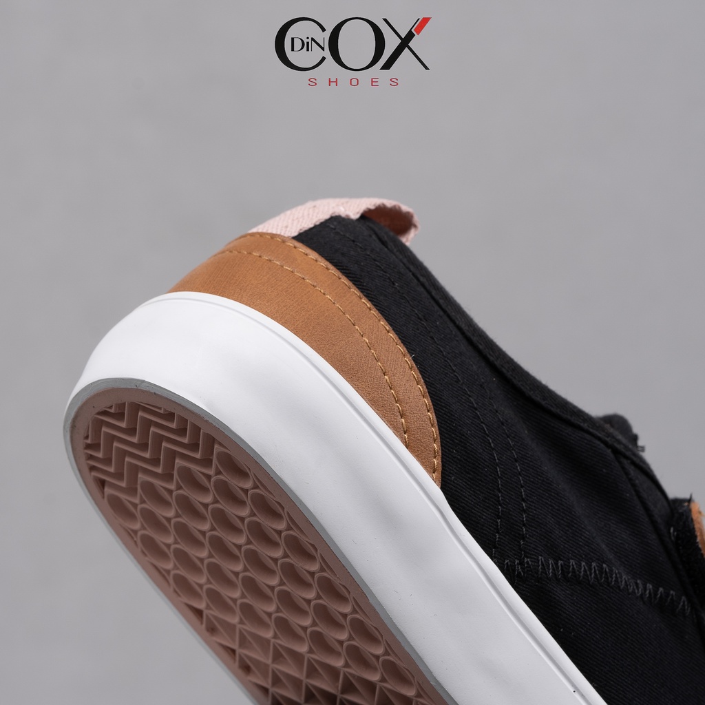 Giày Sneaker Vải Nữ DINCOX E01 Quai Dán Nữ Tính Black