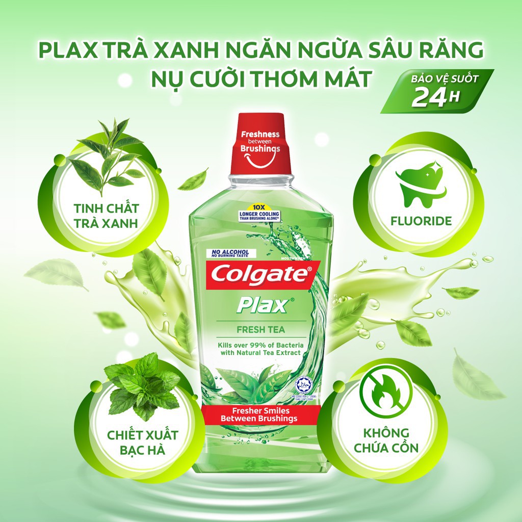 Nước Súc Miệng Colgate Plax Trà Xanh Mát Lạnh 250ml