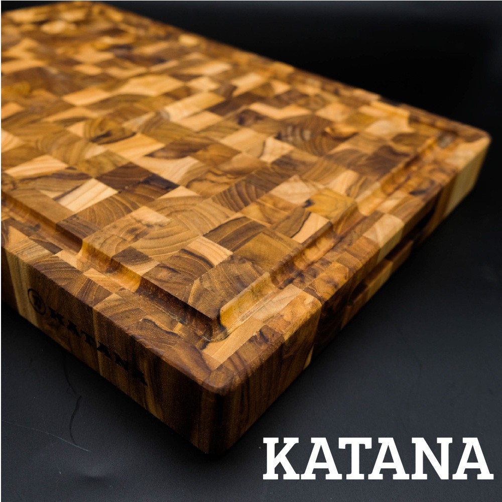 Thớt gỗ Teak KATANA hình chữ nhật KT05 280x400x38mm