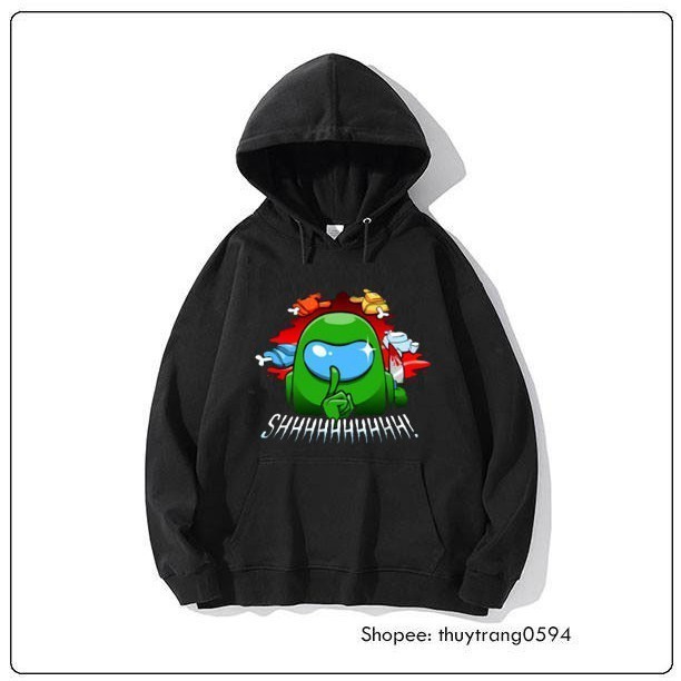 Áo Hoodie game Among US Impostor màu đen 3D