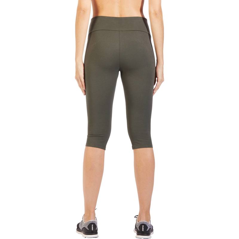 Quần dài ngang gối tập gym và pilates Decathlon NYAMBA 900 cho nữ - Nâu Khaki size W28 L29