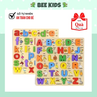 Bảng Học Chữ Cái Tiếng Anh Nổi Có Phiên Âm Và Hình Ảnh Minh Họa Bằng Gỗ Cho Bé Học Song Ngữ