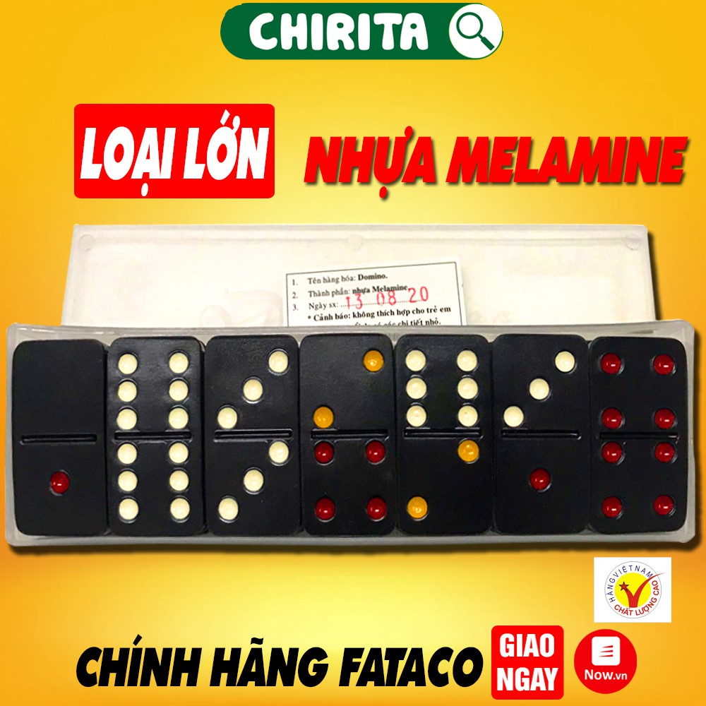 Cờ Domino Nhựa Loại Lớn - Cờ Domino Fataco CHÍNH HIỆU - Màu Đen - Chirita