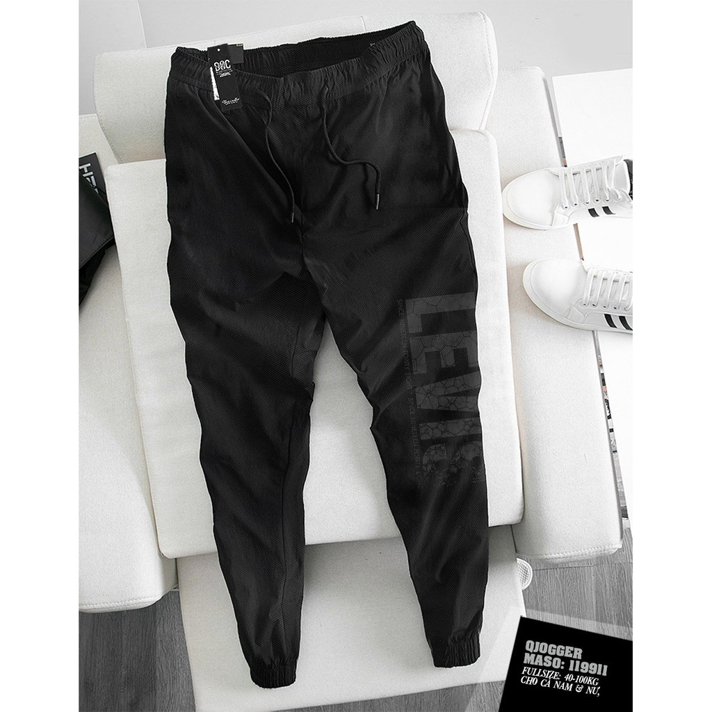 Quần dài jogger unisex màu đen