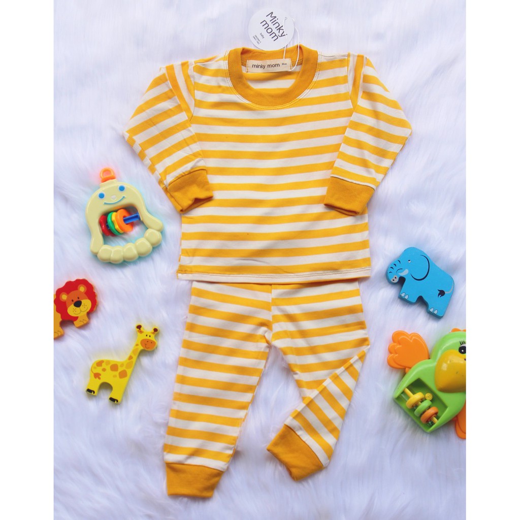 Bộ kẻ dài tay chất cotton Minky Mom cho bé (7-18kg) cực đẹp