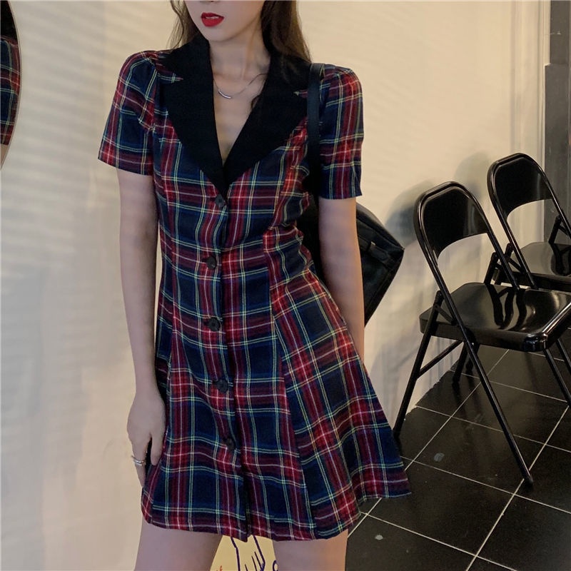 Đầm Cổ Vest Thiết Kế Mới Thời Trang Mùa Hè Theo Phong Cách Retro