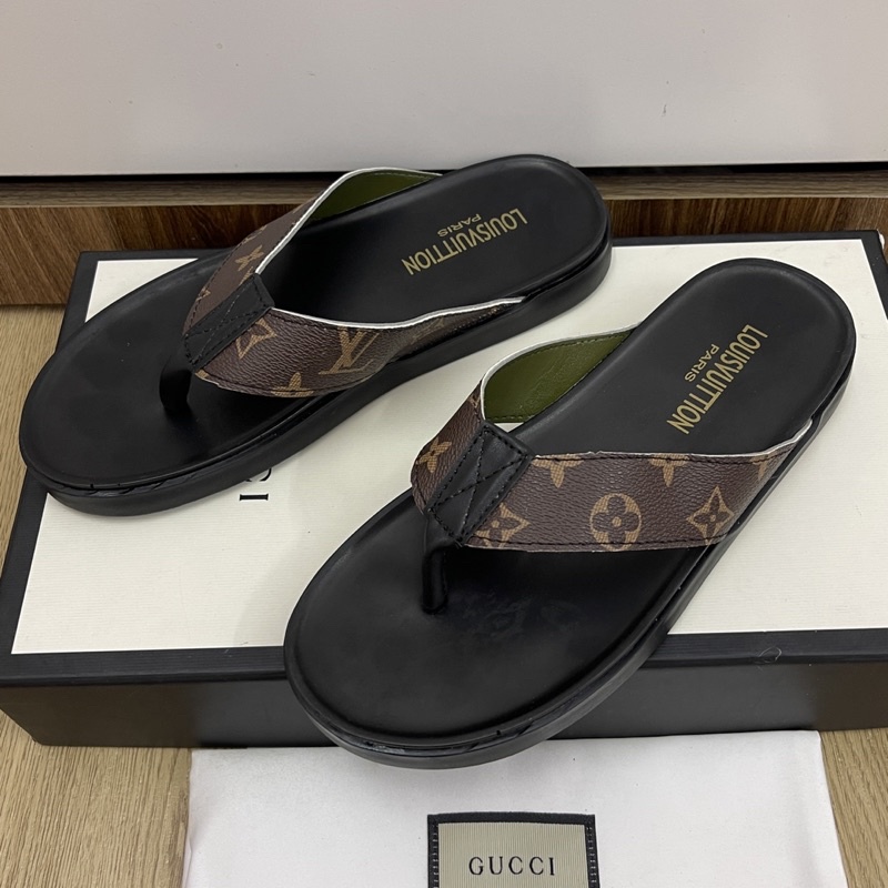 Dép tông sỏ ngón nam đế hộp tông hoa nâu mới kèm video)