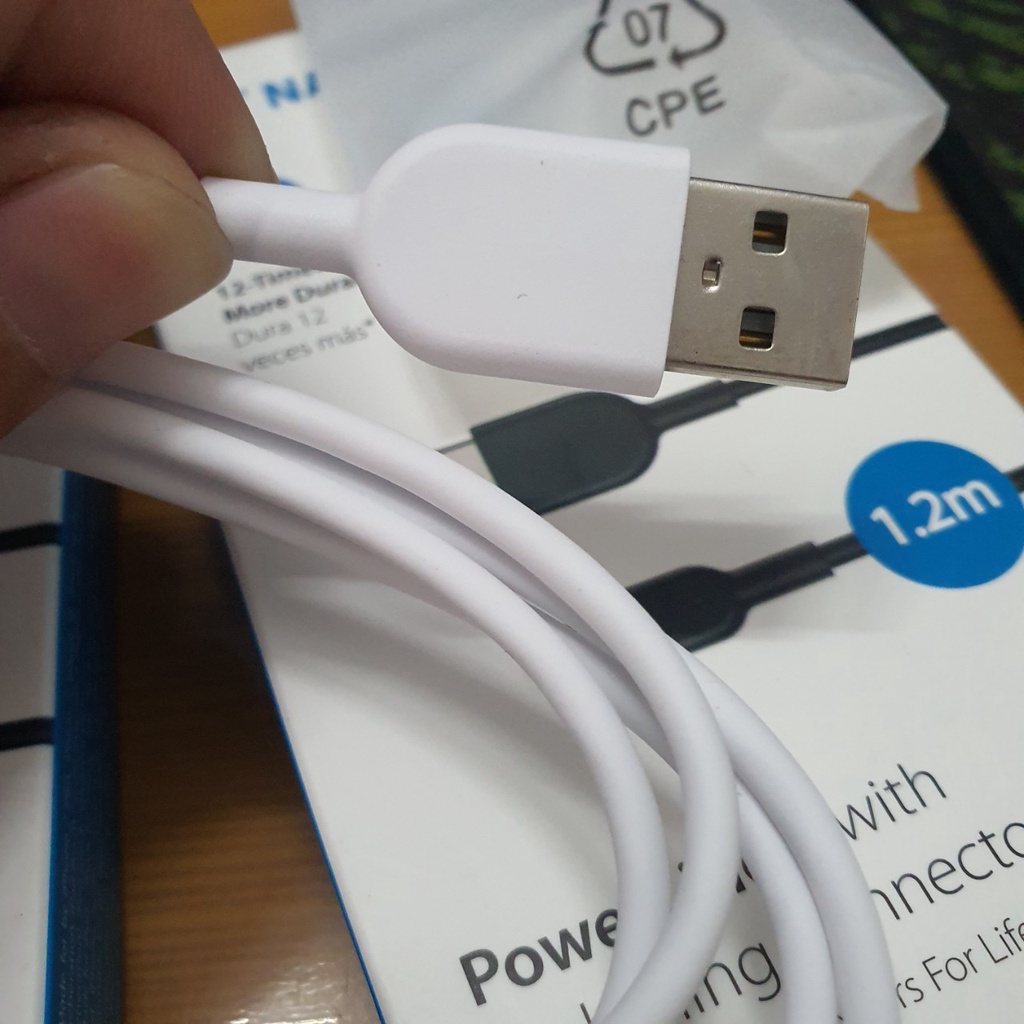 Dây sạc cáp nhanh Powerline siêu bền chống rối dành cho IP 5, 6, 7, 8