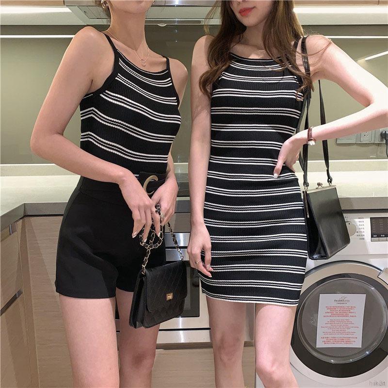 Đầm ôm sát tôn dáng quyến rũ hoạ tiết kẻ sọc thời trang cho nữ