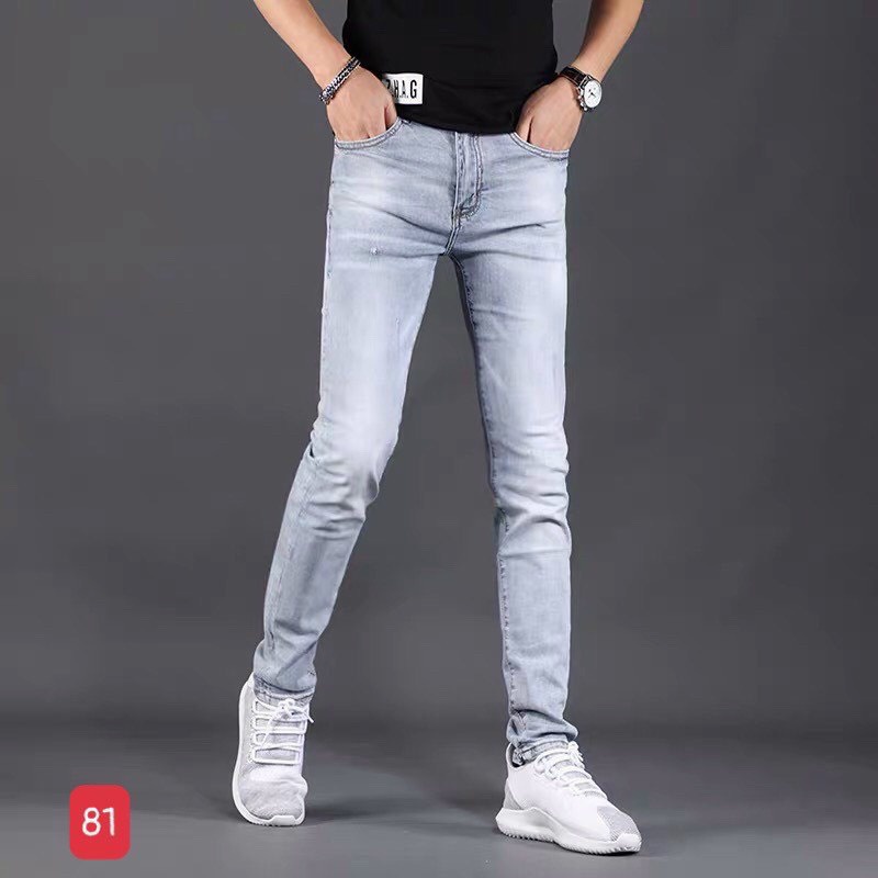 Quần jean nam xám xước nhẹ-chất bò co dãn 4 chiều-from chuẫn thời trang Lady-Hn Store88 q21