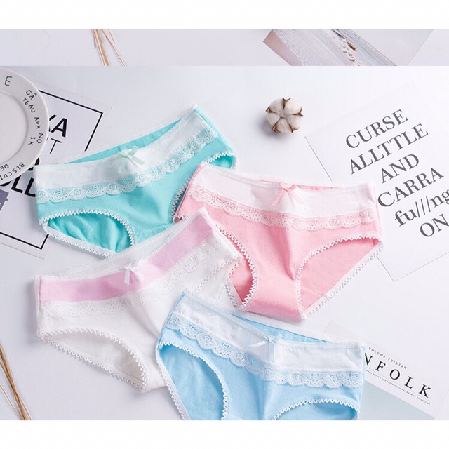 [Set 10 quần] Quần lót nữ cao cấp phối viền ren và nơ quyến rũ SCT-N10