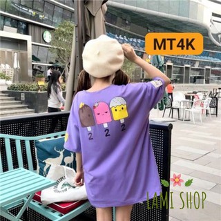 Áo thun tay lỡ in hình que kem ice cream siêu kute