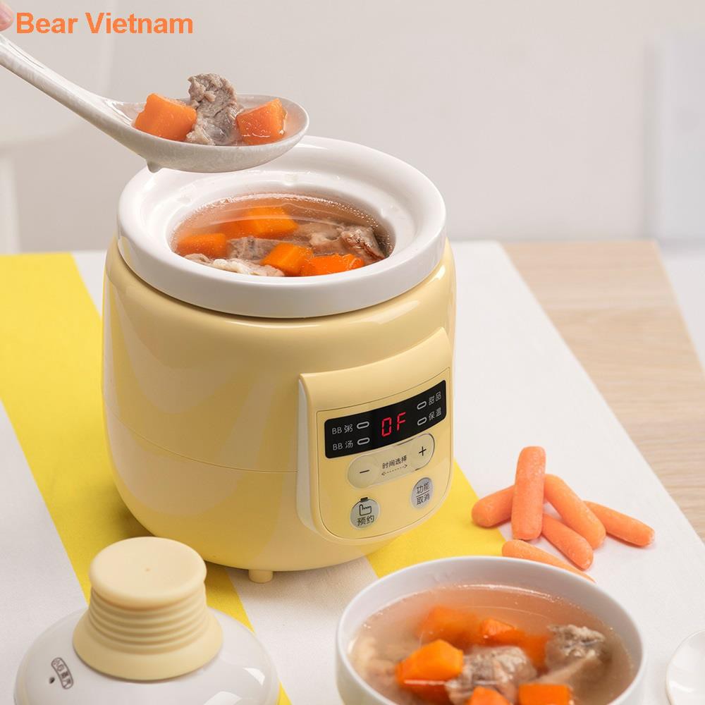 Nồi nấu cháo chậm Bear DDG-D05B1 dung tích 0.5L 4 chế độ dành riêng cho bé