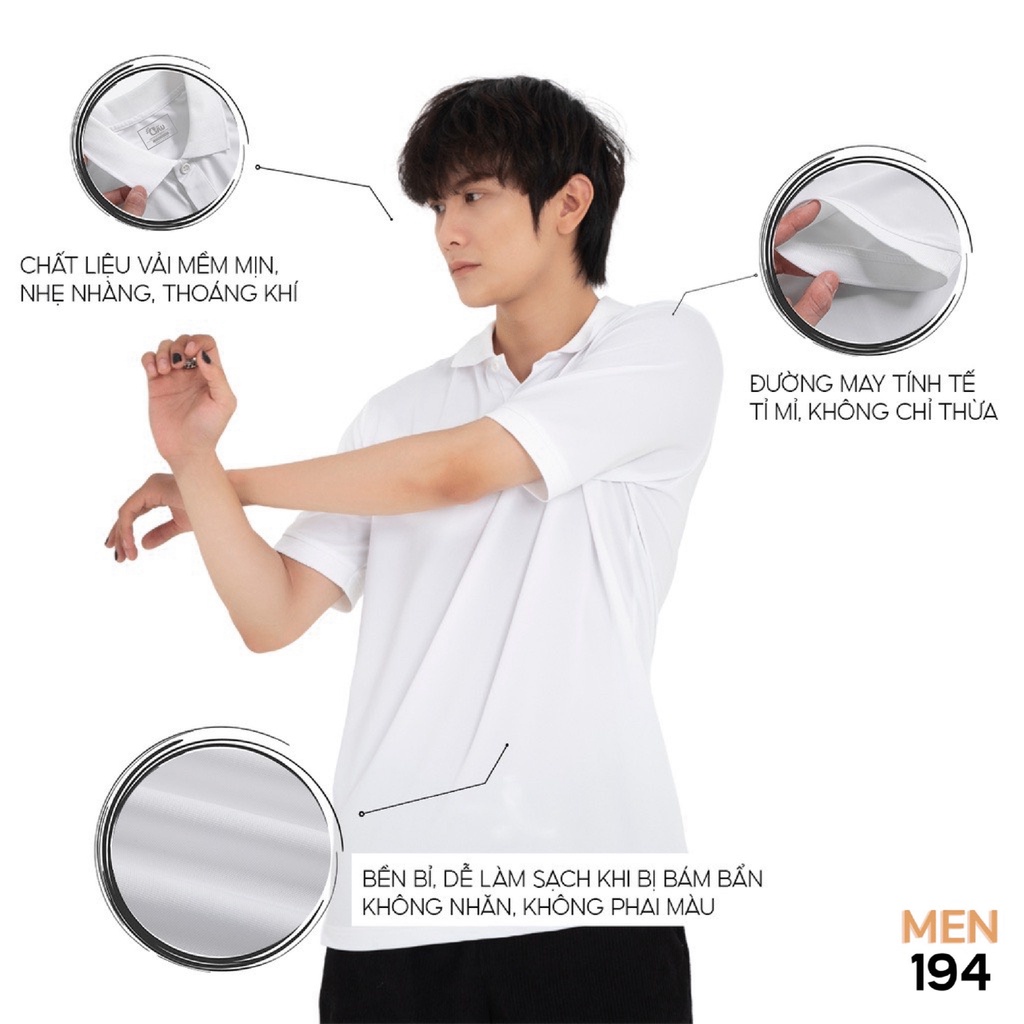 Áo thun Polo Men194 Unisex vải cá sấu co dãn 4 chiều dày dặn form gerular fit - PL Basic