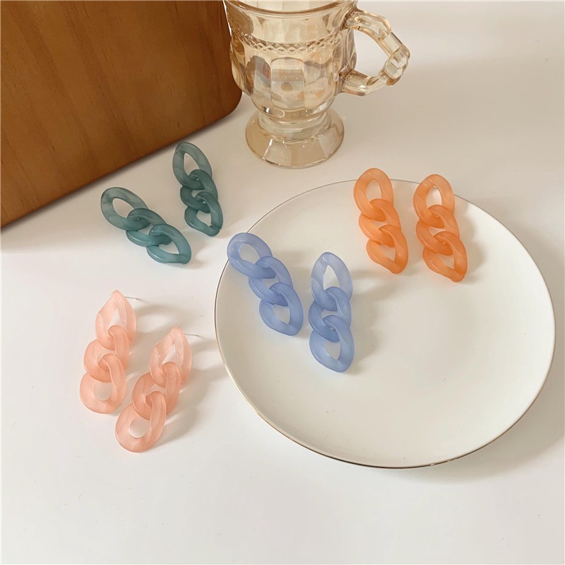 Khuyên tai chuỗi xích phong cách Hàn Quốc C34 (4 màu)