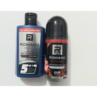ROMANO_ LĂN KHỬ MÙI ATTITUDE 50ML KÈM CHAI DẦU GỘI 60G.
