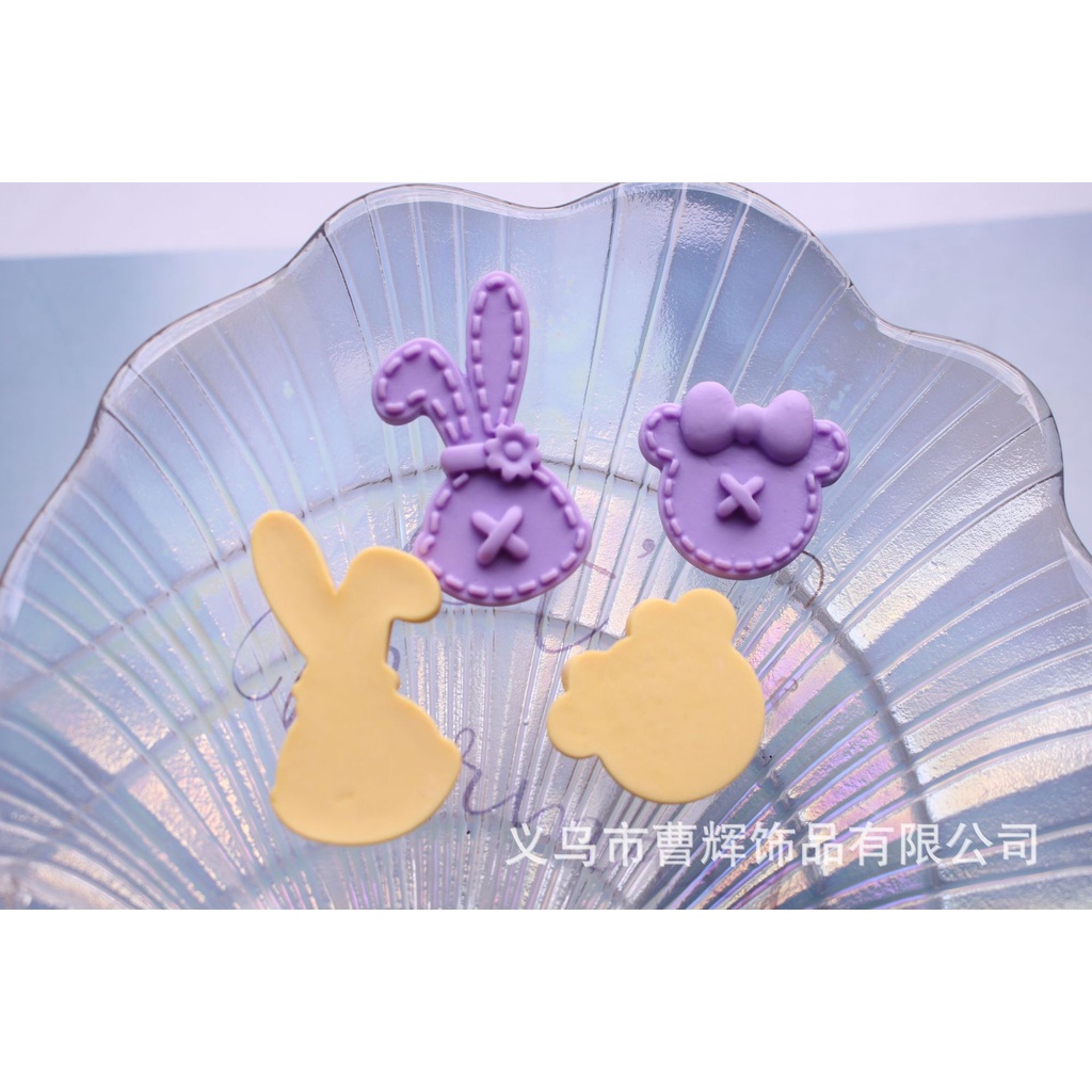 Charm (C123) slime/ Dụng Cụ Charm Trang Trí [Ko Keo &amp; Nút] Hình Gấu &amp; Thỏ