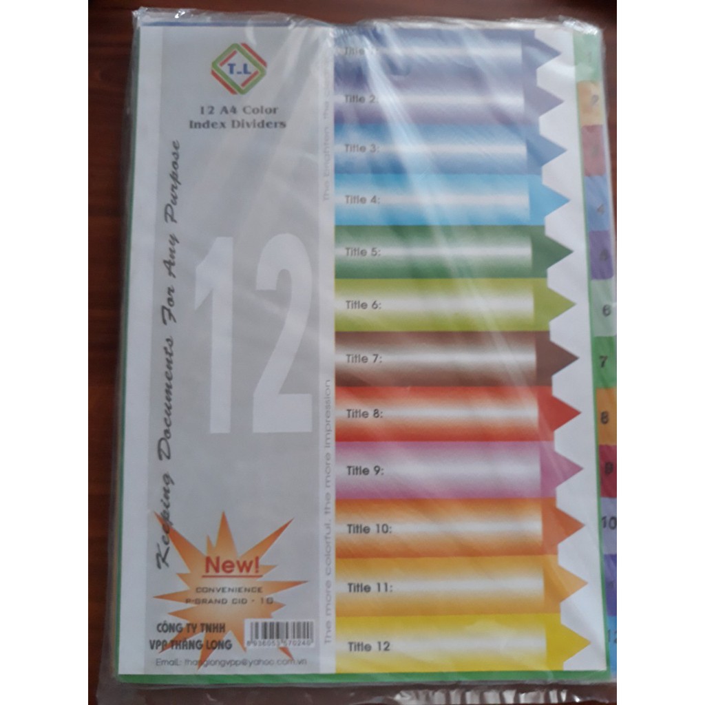 Combo 20 xấp phân trang nhựa 12 số