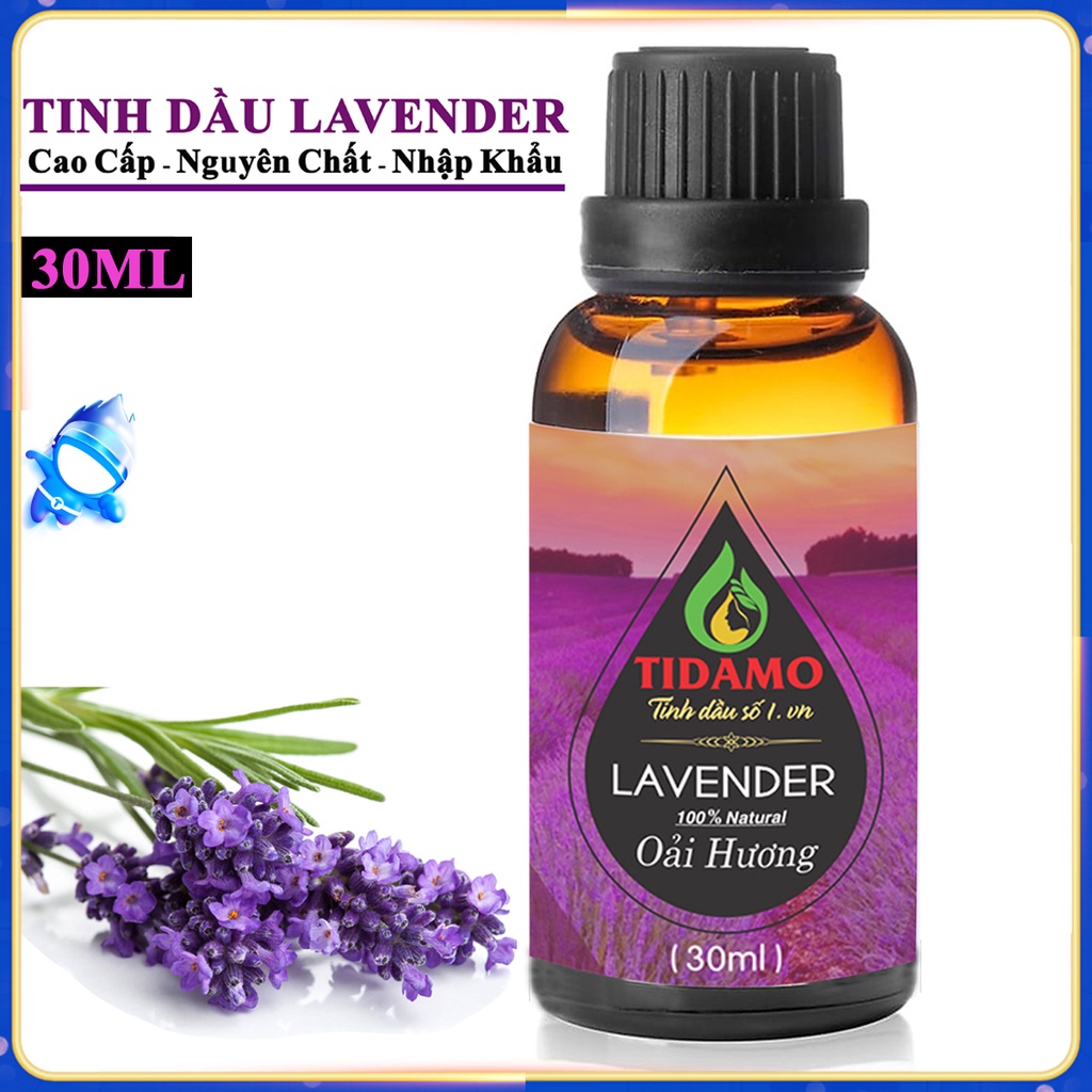 Tinh Dầu Oải Hương/ Lavender TIDAMO Thiên Nhiên Hữu Cơ Xông Phòng Giảm Stress Xua Đuổi Côn Trùng, 5ml/10ml/30ml/50ml