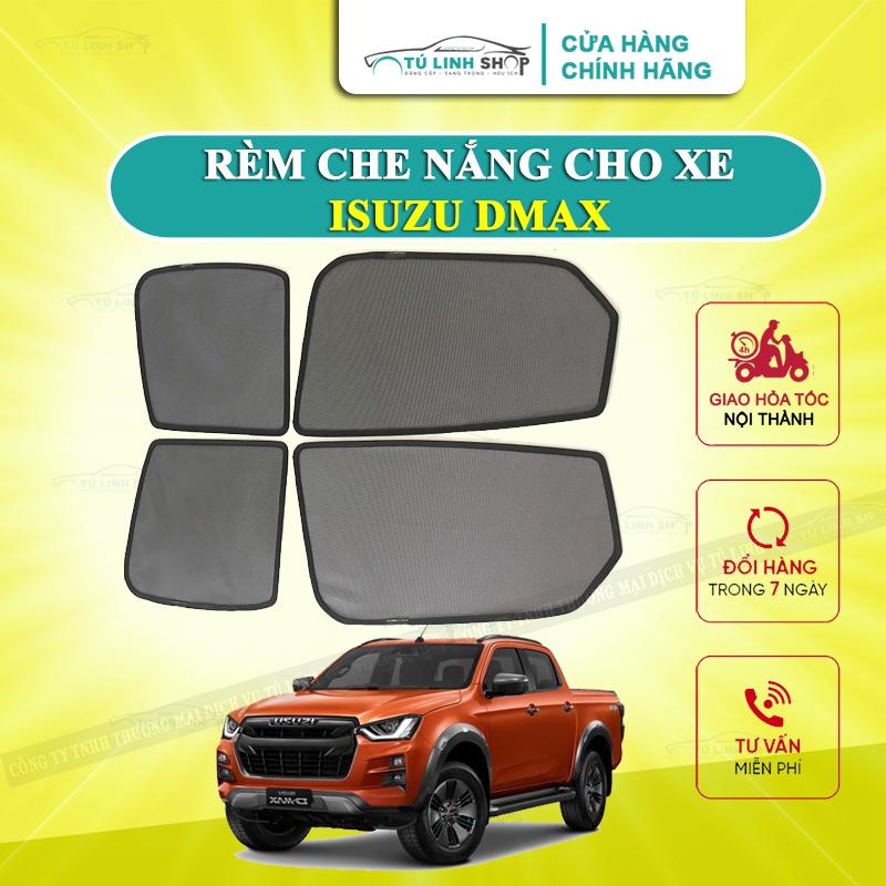 Rèm che nắng nam châm cho xe Isuzu Dmax, bộ 4 tấm cho 4 cửa, hàng loại 1 cao cấp nhất, vừa khít kính