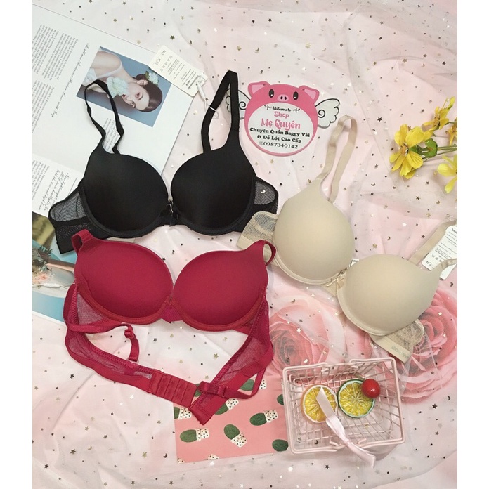 Áo lót, áo ngực quả vát dây lưới TRAI ỪM, mút siêu mềm 3cm có gọng nâng ngực thần thánh
