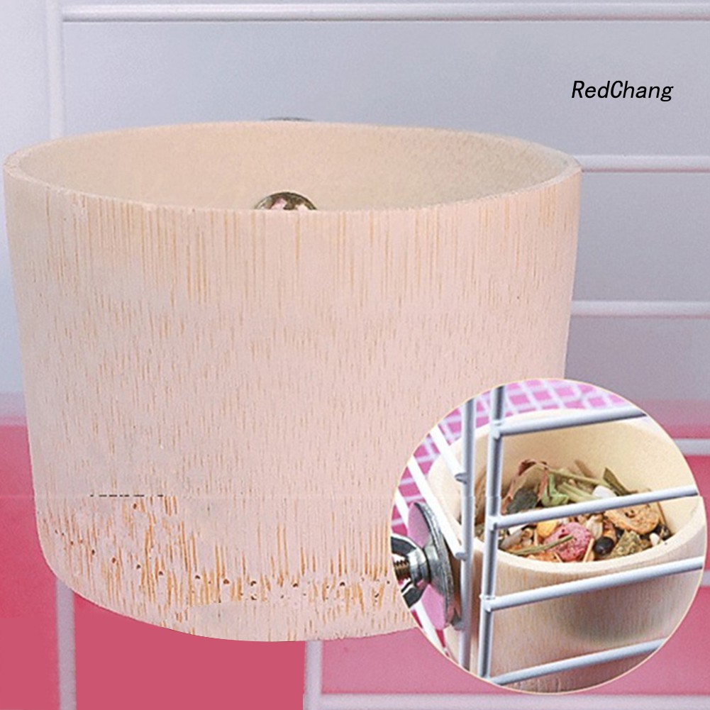 Tô Đựng Thức Ăn Treo Lồng Thú Cưng Làm Từ Tre Không Độc Hại