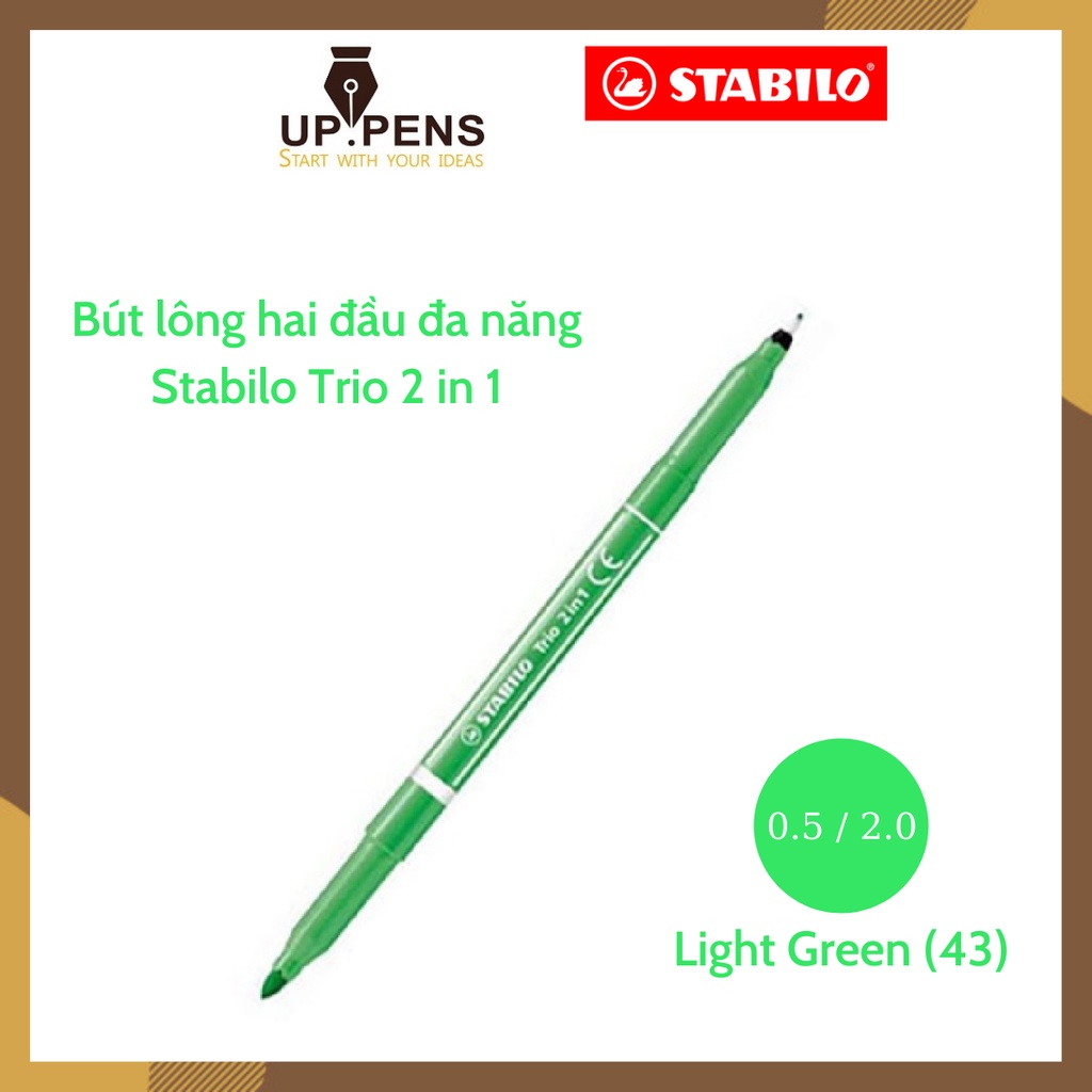 Bút lông hai đầu đa năng Stabilo Trio 2 in 1 – Màu xanh lá mạ (Light Green)