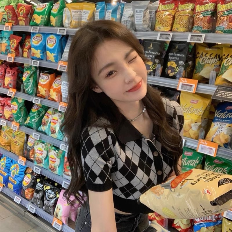 Áo polo kẻ ulzzang chất len
