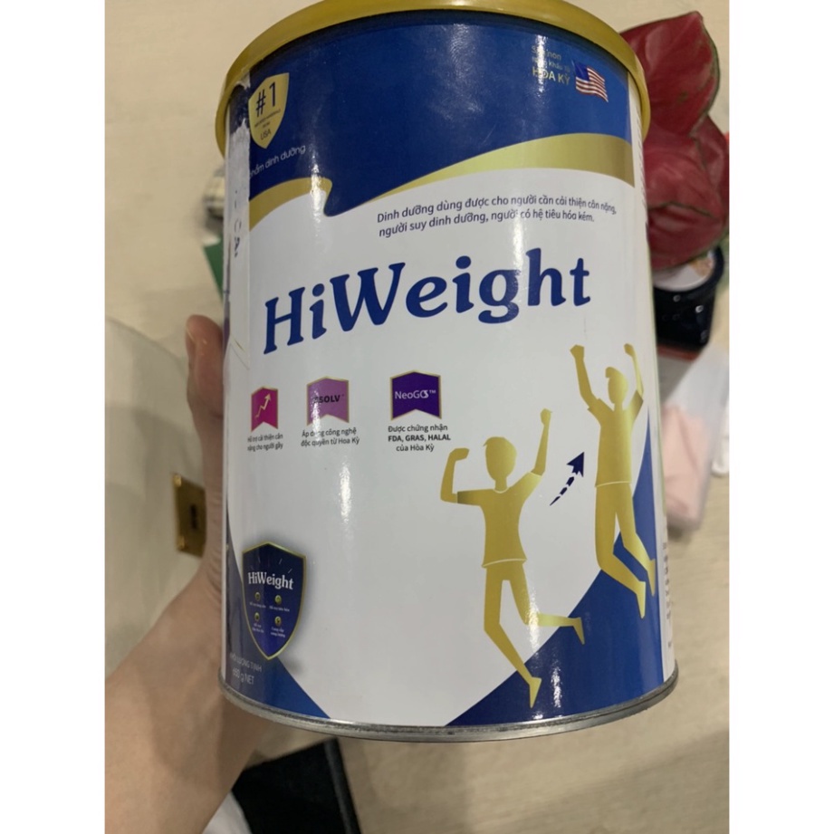 Combo 2 hộp sữa bột HiWeight hỗ trợ tăng cân hộp 650g - Sữa non nhập khẩu giúp cải thiện cân nặng dành cho người gầy