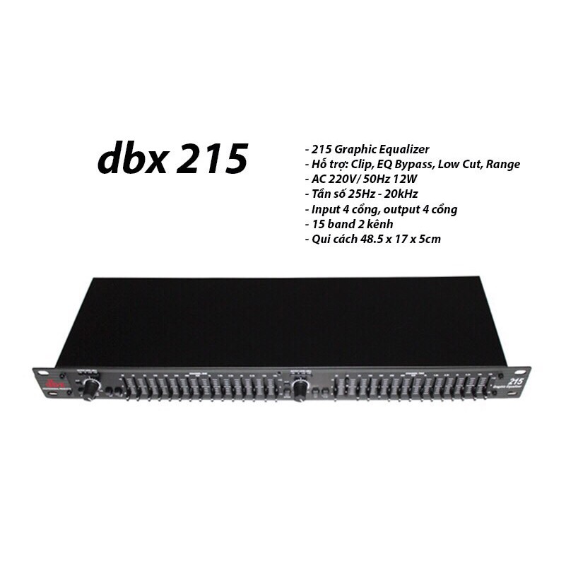 Thiết bị chỉnh âm Dbx 215 – Equalizer (Đen)
