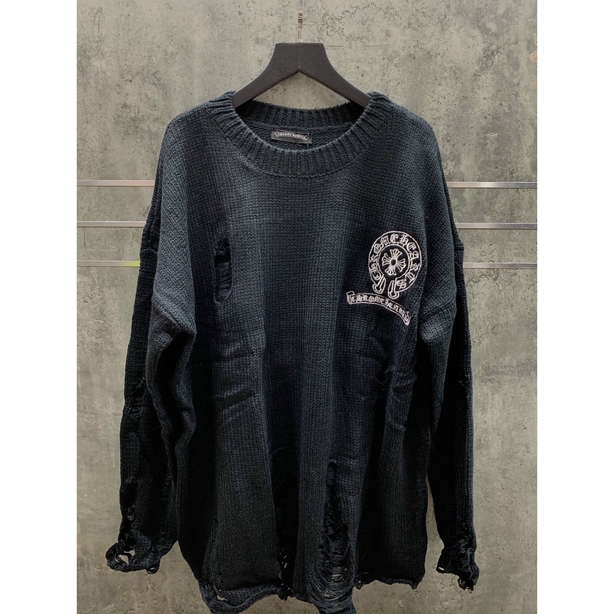 ÁO LEN RÁCH CHROME HEARTS HÀNG QUẢNG CHÂU CAO CẤP. ÁO LEN THỜI TRANG LUXURY SANG TRỌNG