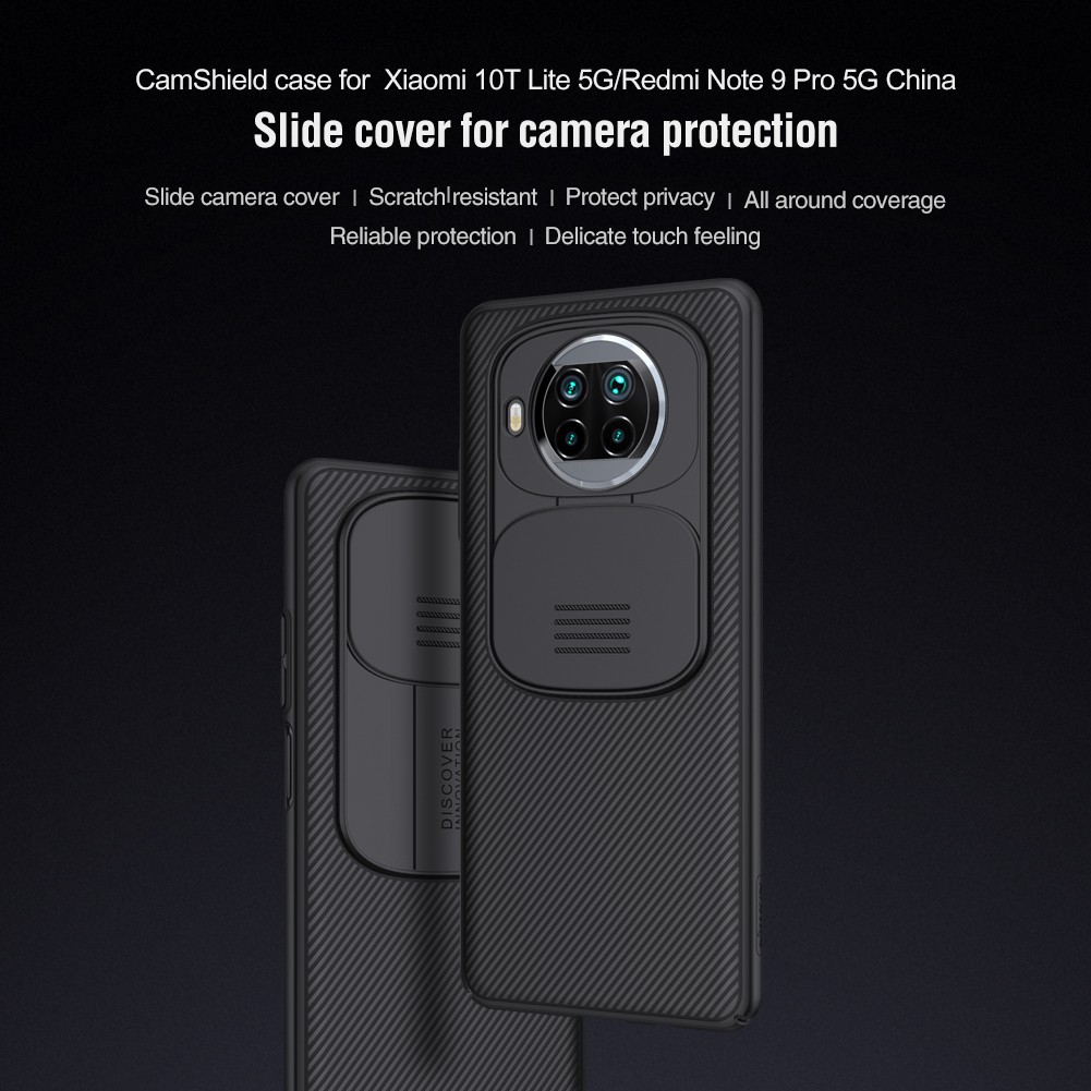 Ốp lưng PC Nillkin thiết kế nắp trượt bảo vệ máy ảnh cho Xiaomi Mi 10T 5G / 10T Pro 5G / 10T Lite 5G
