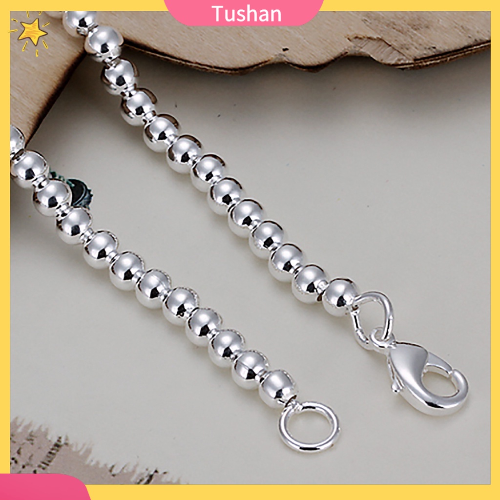 Vòng đeo tay chuỗi hạt mạ bạc xinh xắn thời trang dành cho nữ