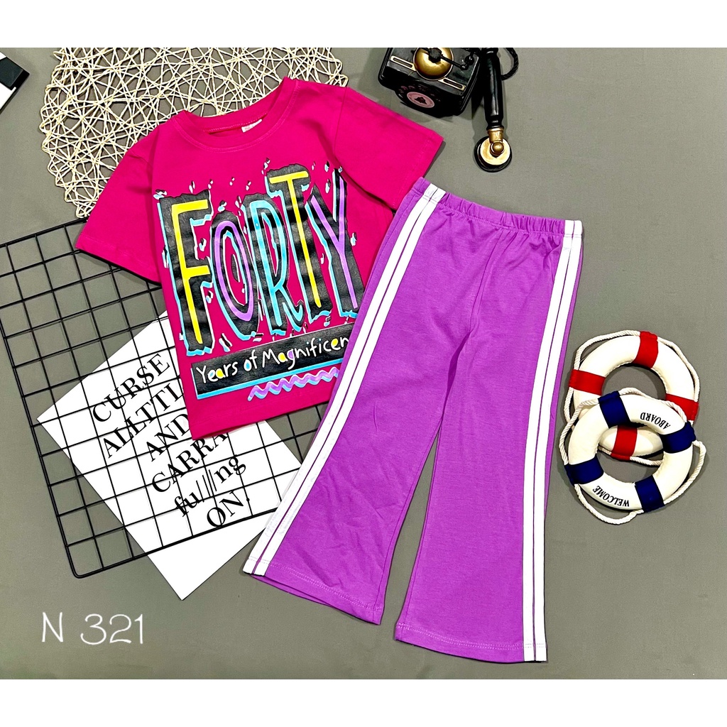 [22-35kg] Bộ bé gái size đại thể thao áo tay ngắn quần dài thun cotton 4 chiều Jennie kids J501