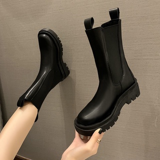HÀNG XỊN - BOOTS DA PU ĐẾ CAO 4CM HACK DÁNG