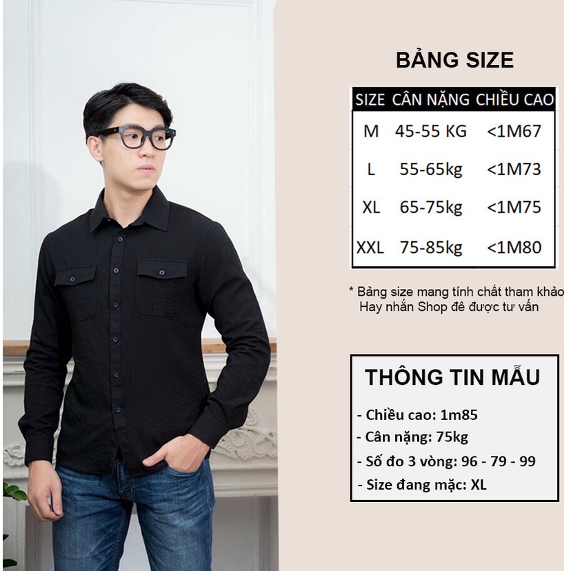 Áo Sơ Mi Azila Vải Đũi 2 Túi Dài Tay Mát Mịn Kiểu Dáng Trẻ Trung