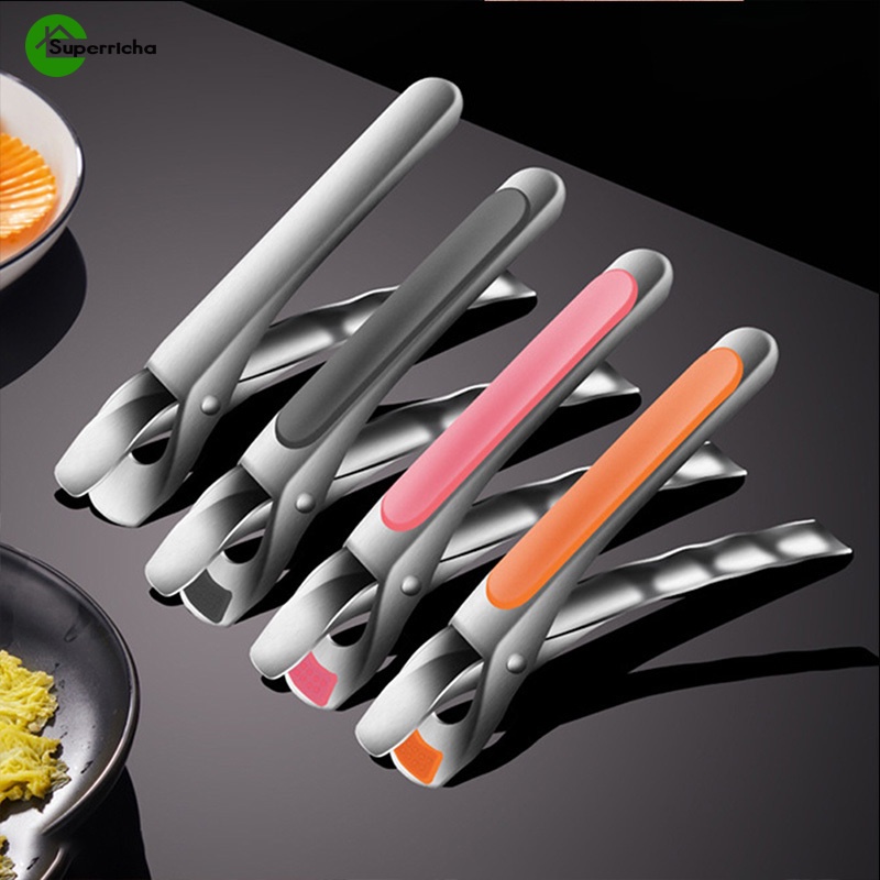 Dụng Cụ Kẹp Tô Chống Trượt Bằng Thép Không Gỉ Tay Cầm Silicone Đa Năng