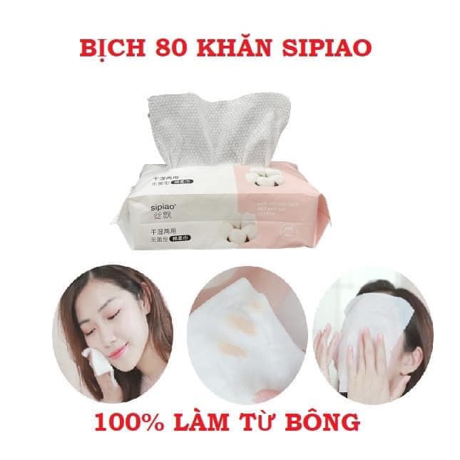 GÓI 80 KHĂN MẶT KHÔ ĐA NĂNG SIPIAO HÀNG CHÍNH HÃNG 100% CỰC TIỆN LỢI