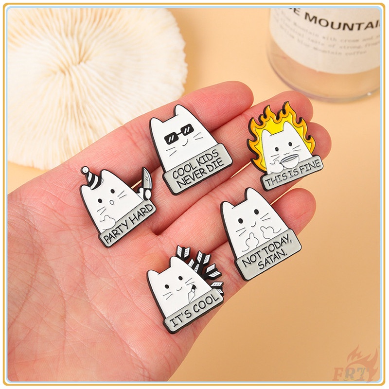 ♥ Khuy Cài Áo Hình Mèo Trắng Cá Tính ♥ 1 Huy Hiệu Gài Balo Hình Thú Cưng Dễ Thương