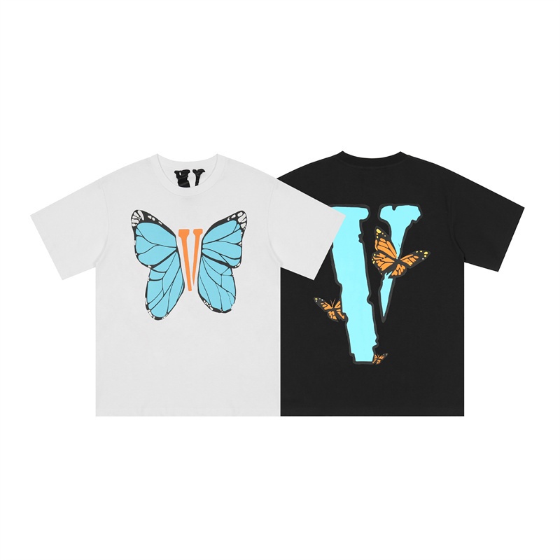 Áo Thun Cotton Tay Ngắn Dáng Rộng In Chữ V Vlone Thời Trang Mùa Hè Cho Cặp Đôi