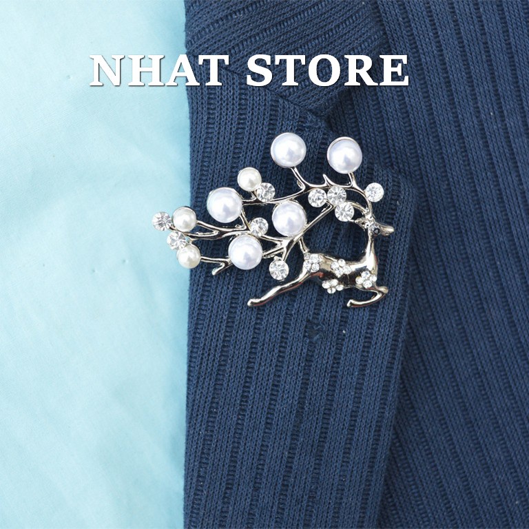 Cài áo nam nữ hình tuần lộc, ghim cài áo nhatstore