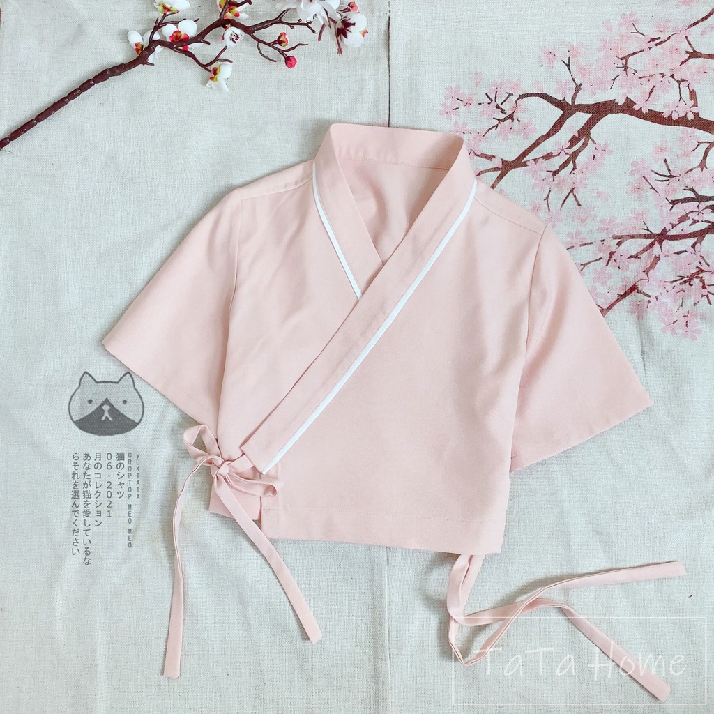 Yukata Croptop MeO TaTa Home - Áo croptop Yukata nữ