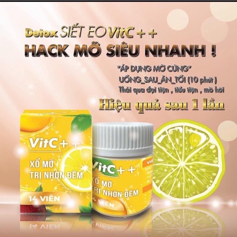 [Có tem chính hãng] Viên xổ mỡ đêm VITC - Sổ mỡ ban đêm nhà Vitc kẹo dứa - Giảm mỡ bụng đùi