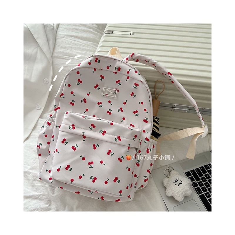 Ba lô nữ cherry ulzzang hàn quốc balo vải xinh xắn học sinh viên trend và trẻ trung